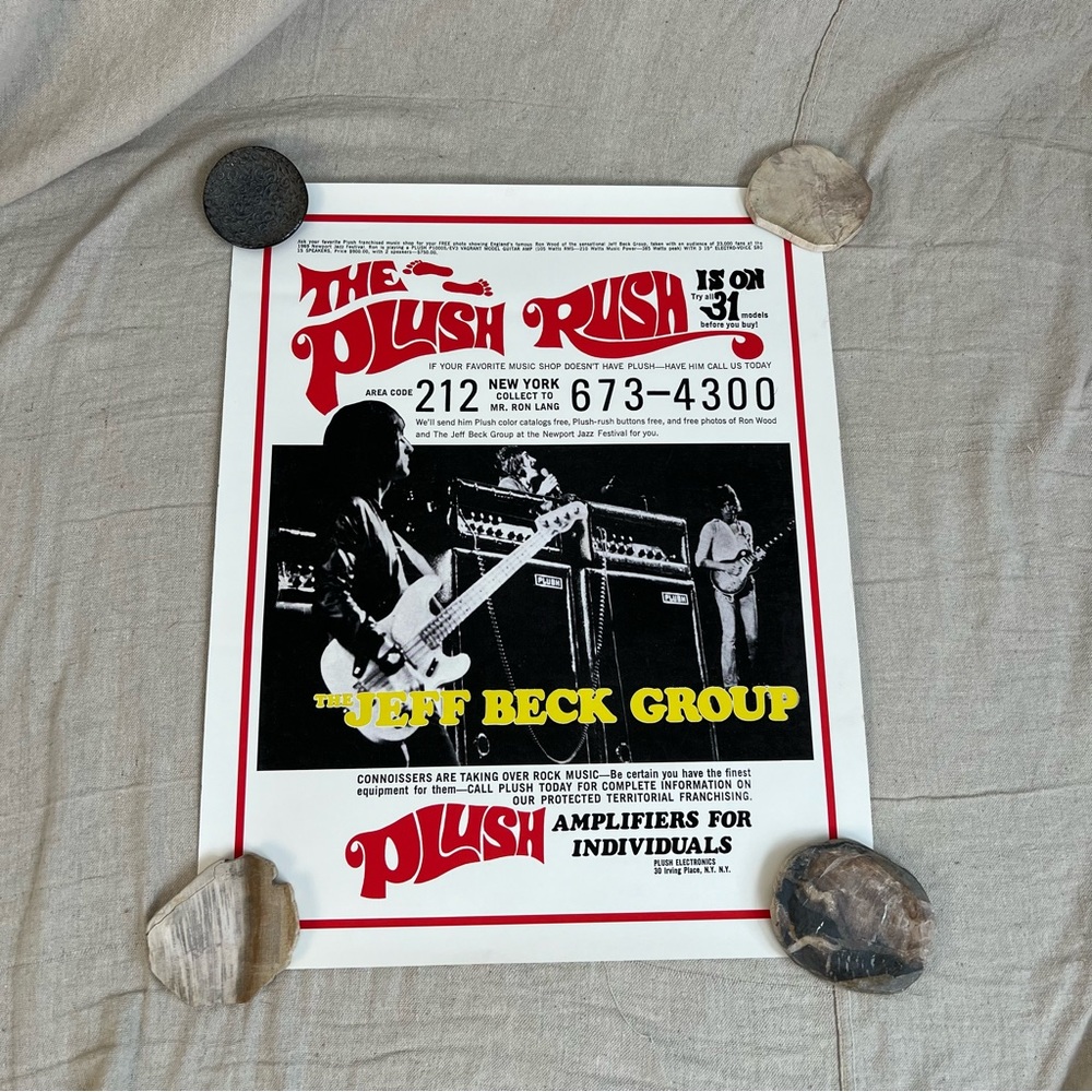 The Plush Amp 1969 Ad Poster feat. Jeff Beck Group